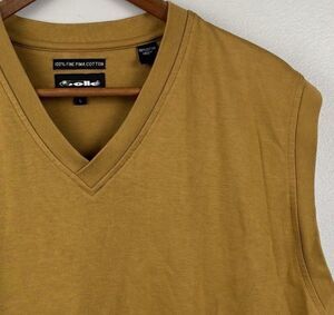 Bolle Golf Men's Fine Pima Cotton Sweater Vest Large Office Minimalist Mustard